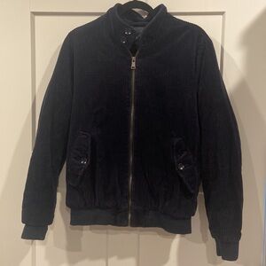 OVS Mens Navy Blue Corduroy Bomber Jacket EUR size medium US size Small
